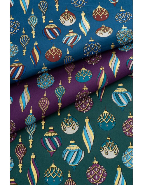 Kuusenkoristeet -puuvilla (3 väriä)